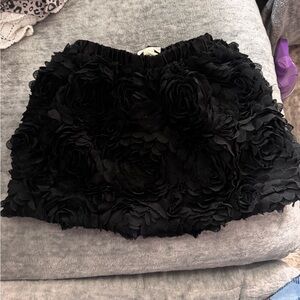 Elegant Black Floral Skirt